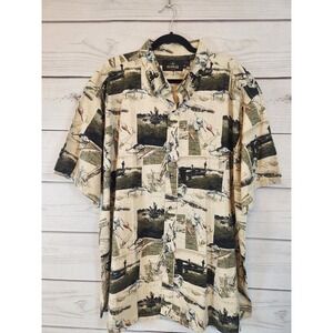 RedHead Men's Fishing Lures All Over Design Cotton Button Up Shirt‎ Size XXL